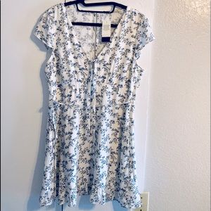 A&F White Blue Floral Mini Dress